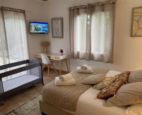 Smart TV in every bedroom, baby cot available